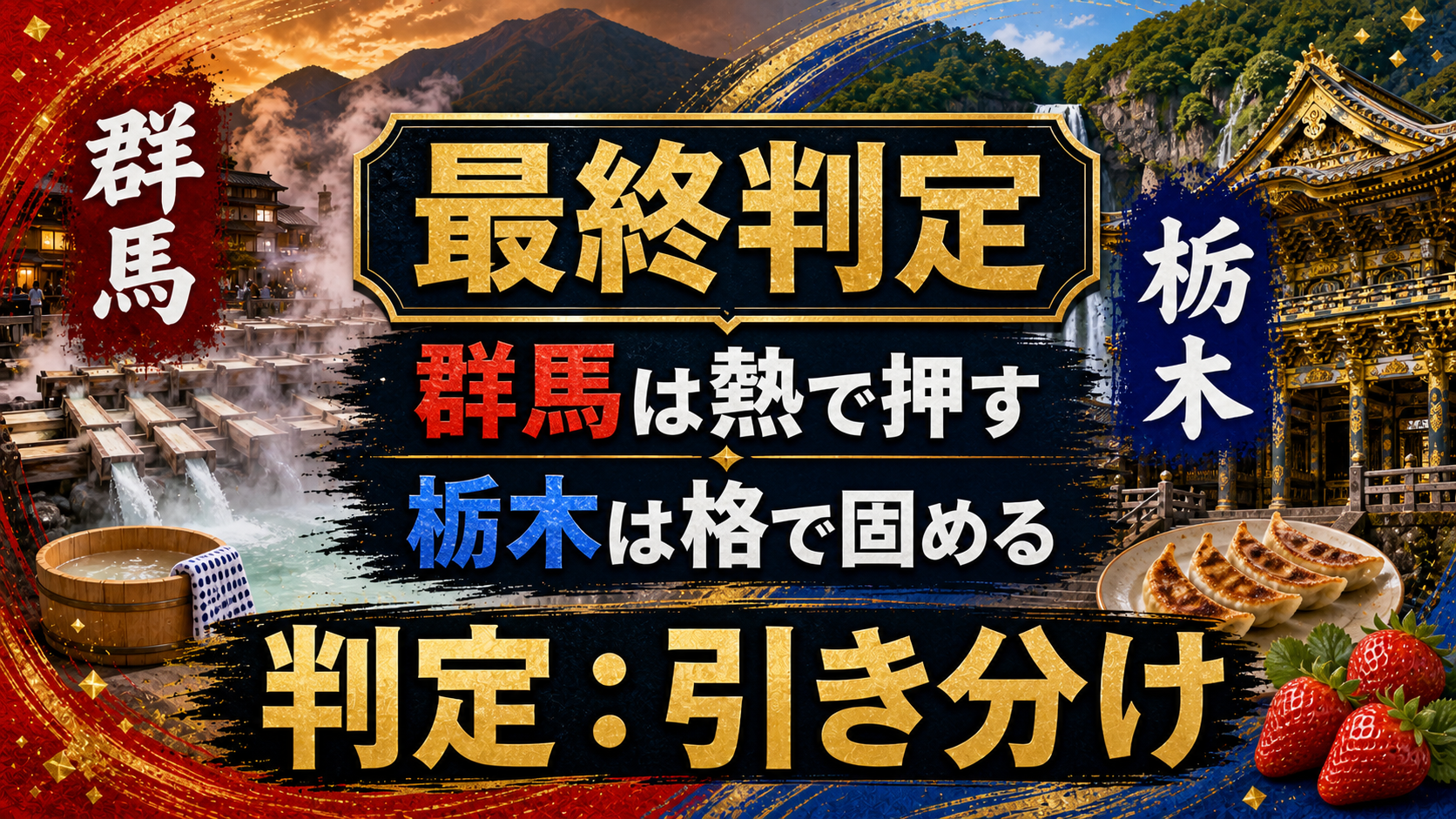 群馬は熱で押す、栃木は格で固める、判定は引き分けという最終判定画像
